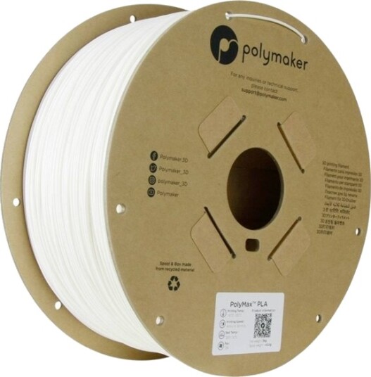 Polymaker PolyMax Tough PLA Filament 1.75 mm 3000 g Hvit PA06023