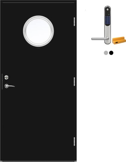 Ytterdør Swedoor Advance-Line Nordic Kalmar med Yale Doorman Classic Home