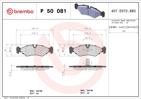 Bremseklosser BREMBO P 50 081