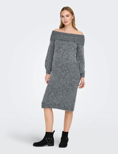 Only Maternity Olmmarie Ls Off Shoulder Dress Knt - Grey - L Only Maternity Olmmarie Ls Off Shoulder Dress Knt - Grey - L