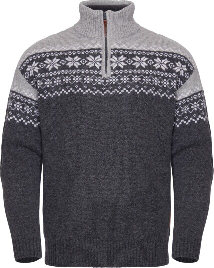 Gridarmor Men's Snøkrystall Half Zip Ullgenser Dark Grey/Light Grey/White Dk. Grey/Lt. Grey/White M Gridarmor Men's Snøkrystall Half Zip Ullgenser Dark Grey/Light Grey/White Dk. Grey/Lt. Grey/White M