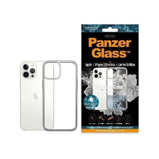 PanzerGlass ClearCase Antibakteriell Baksidedeksel i Satinsølv for iPhone 12 Pro Max