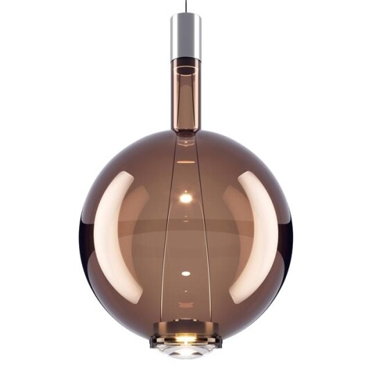Lodes Sky-Fall Rund Taklampe Stor 3000K Blank Bronse/ Glass