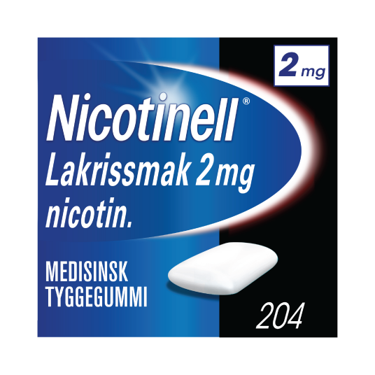 Nicotinell 2 mg tyggegummi Lakris 204 stk. Nicotinell 2 mg tyggegummi Lakris 204 stk.