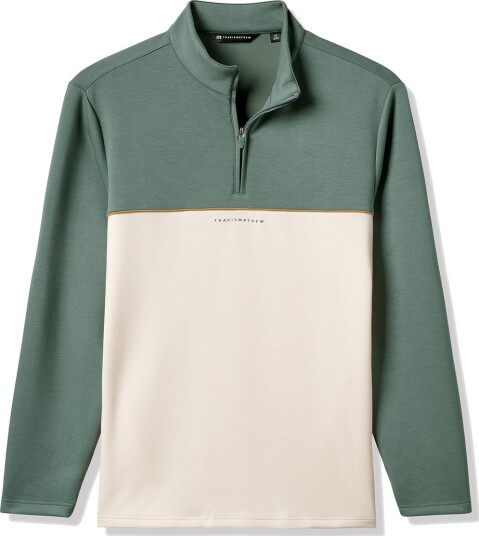 Travis Mathew Fibercloud Cb 1/4 Zi Golfgenser herre Balsam Green Large
