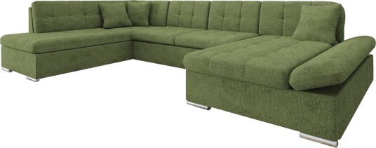 Zumar Sofa med Sjeselong og Divan 4 seter   Grønn