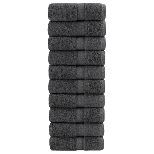 Premium gjestehåndklær SOLUND 10 stk antrasitt 30x50 cm 600gsm Premium gjestehåndklær SOLUND 10 stk antrasitt 30x50 cm 600gsm