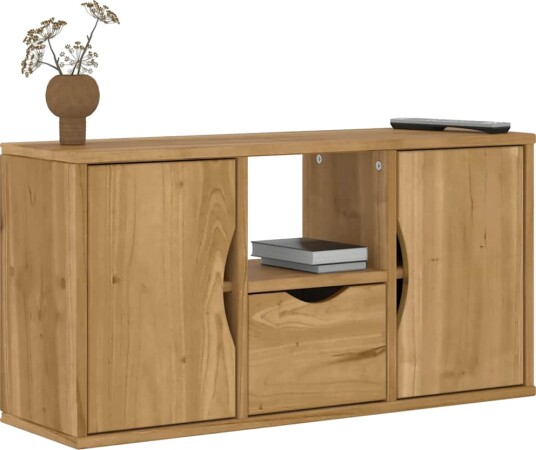 TV skap med skuff ODDA 79x24x40 cm heltre furu