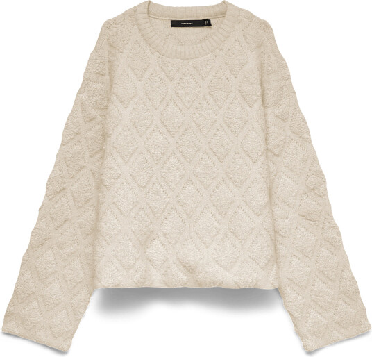Vero Moda Vmargie Argyle Ls O Neck Pullover Cream XS Vero Moda Vmargie Argyle Ls O Neck Pullover Cream XS