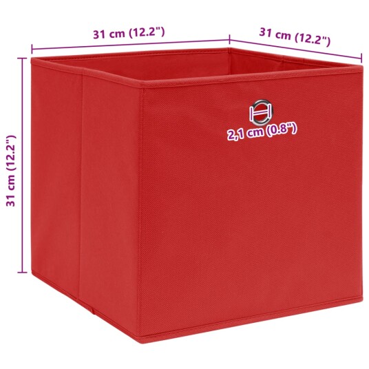 vidaXL Oppbevaringsbokser 10 stk rød 32x32x32 cm stoff vidaXL Oppbevaringsbokser 10 stk rød 32x32x32 cm stoff