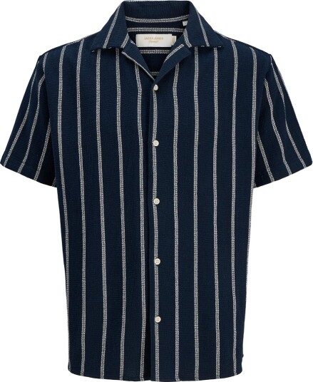 Jack & Jones Jjecoba Stripe Resort Shirt Ss Sn Jnr Navy 152 Jack & Jones Jjecoba Stripe Resort Shirt Ss Sn Jnr Navy 152