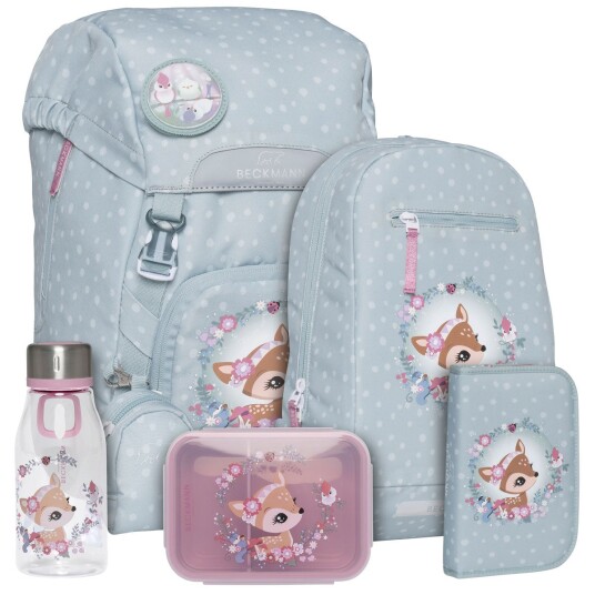 Pakke skolesekk 1.kl Forest Deer Dusty Mint 22L
