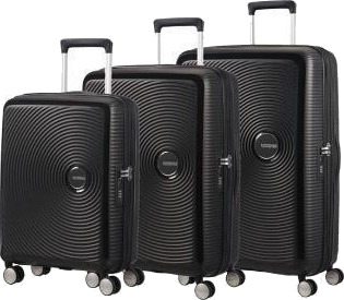American Tourister Soundbox ekspanderende koffertsett 3 deler Svart American Tourister Soundbox ekspanderende koffertsett 3 deler Svart
