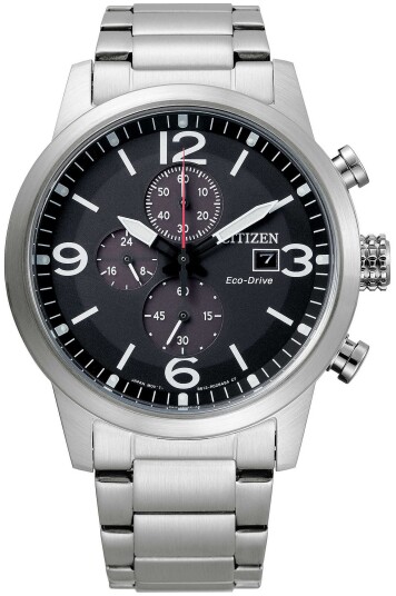 Citizen Herreklokke CA0741 89E Chrono Sort/Stål Ø43 mm Citizen Herreklokke CA0741 89E Chrono Sort/Stål Ø43 mm