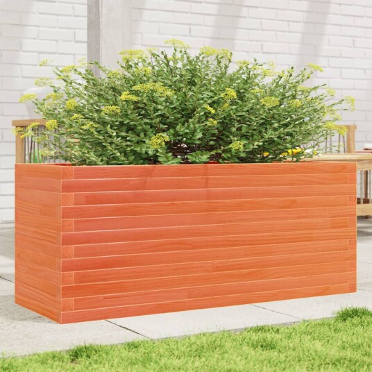 Plantekasse voksbrun 110x40x46 cm heltre furu
