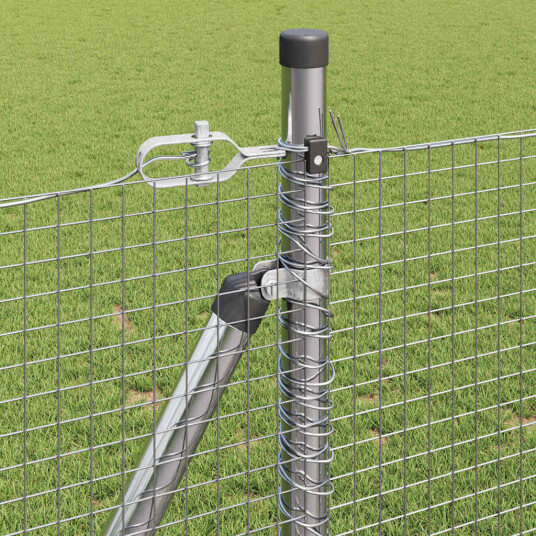 sveiset trådgjerde med 7 flensete stolper 0.8x10 m galvanisert stål
