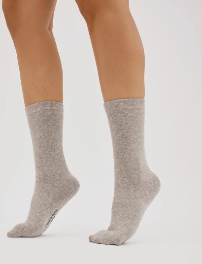 Organic Basics Core Crew Socks 2 Pack Grey 43 46