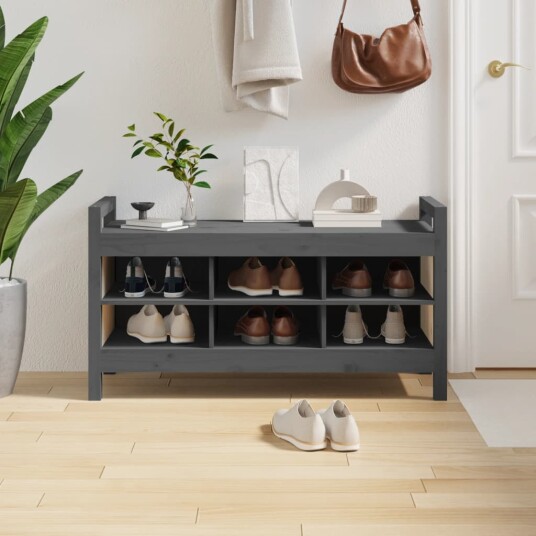 vidaXL Gangbenk grå 110x40x60 cm heltre furu vidaXL Gangbenk grå 110x40x60 cm heltre furu
