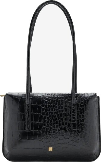 Mango Crocodile-Effect Handbag - BLACK - One Size