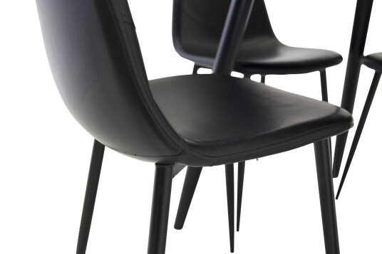 Venture Design Plaza & Polar spisegruppe Svart/svart 4 st stoler & bord 100 cm