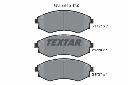 Bremseklosser TEXTAR 2172501 Bremseklosser TEXTAR 2172501