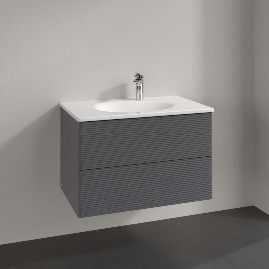Villeroy & Boch Antao Servantskap med 2 skuffer 78,8x49,6x50,4 cm m/lys Antrasitt Matt Villeroy & Boch Antao Servantskap med 2 skuffer 78,8x49,6x50,4 cm m/lys Antrasitt Matt