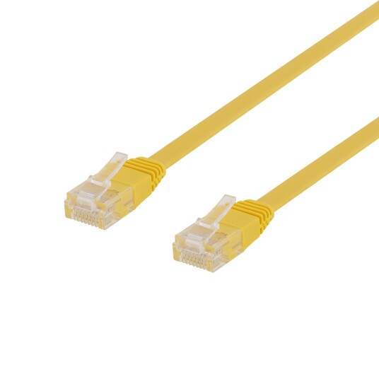DELTACO Flat TP Cable Cat6 1m Yellow