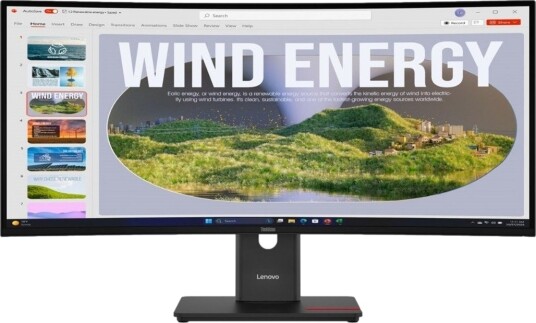 Lenovo ThinkVision T34WD-40 34" Buet Skjerm WQHD 3440x1440 120Hz USB-C Sort