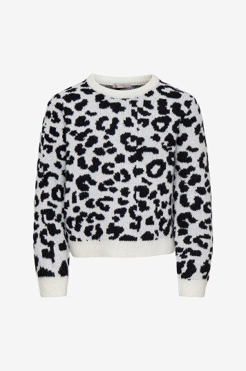 Kids Only Genser kogDora Life Leo L/S O neck Knt Grå