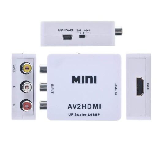 Estore AV Til 1080p HDMI Adapter 3x RCA NTSC / PAL Kompatibel