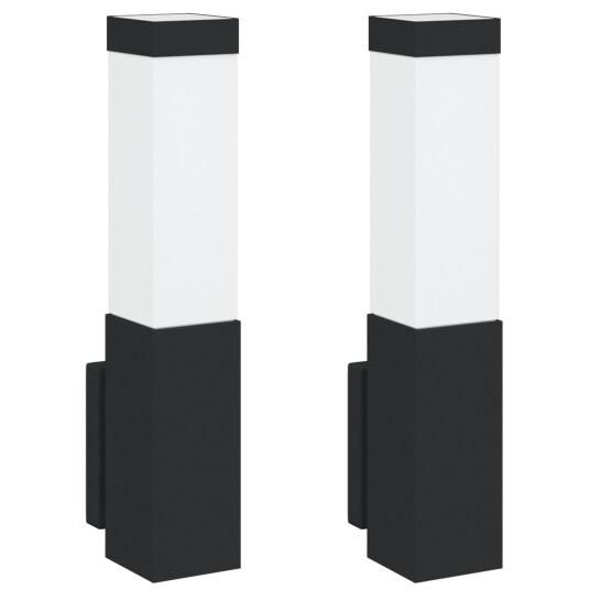 Utendørs Vegglamper 2 Pcs Svart 10.5 X 6 35cm Rustfritt Stål Utendørs Vegglamper 2 Pcs Svart 10.5 X 6 35cm Rustfritt Stål