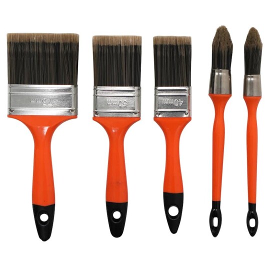 Penselsett Work it 3 x Flat 40+50+70 mm og 2 x Rund Ø15+Ø20 mm