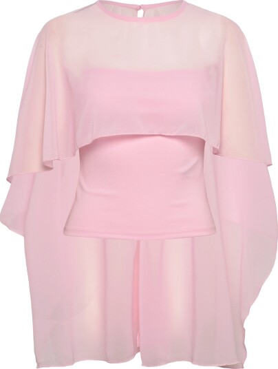 Gina Tricot Chiffon Cape Top Pink L Gina Tricot Chiffon Cape Top Pink L