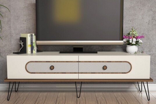 Hovdane TV benk 145 cm Brun/Hvit Hovdane TV benk 145 cm Brun/Hvit