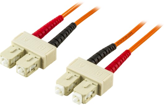 Deltaco 1m Duplex Multimode Fiberkabel SC-SC 50/125 Oransje Deltaco 1m Duplex Multimode Fiberkabel SC-SC 50/125 Oransje