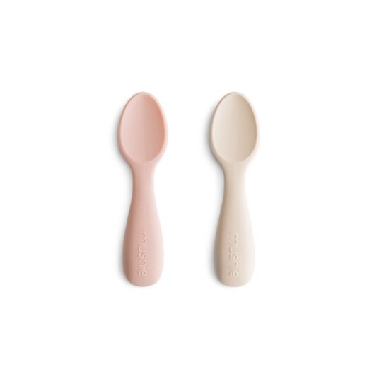 Mushie Blush/Shifting Sand Toddler Starter Skjeer 2-Pakning