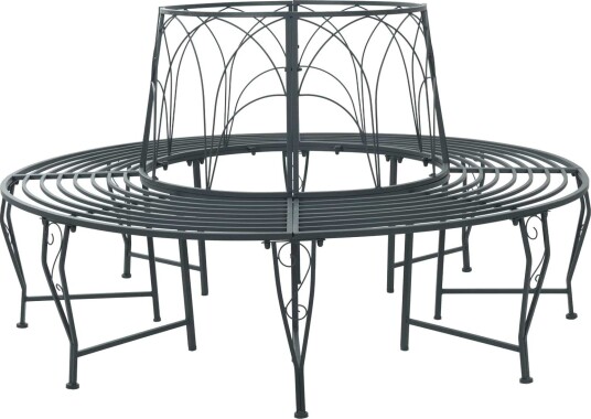 vidaXL Trebens 8 seter Ø 160 x 89 cm steel Sølvgrå Rund