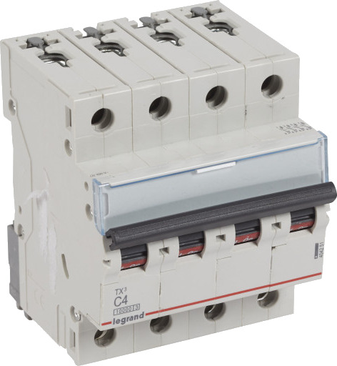 Legrand TX³ MCB automatsikring C4 4P 4M 10/10KA Legrand TX³ MCB automatsikring C4 4P 4M 10/10KA