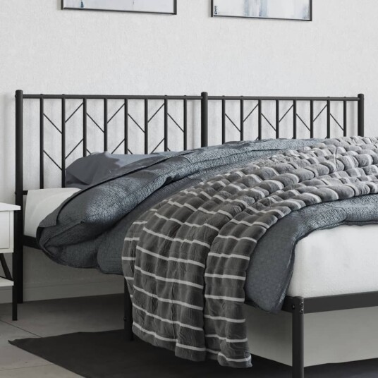 Sengegavl i metall svart 180 cm 8721012250062