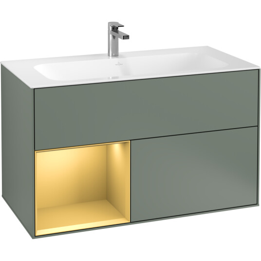 VILLEROY & BOCH FINION SERVANTSKAP 100 OLIVEN MATT LAKK EMOTION-LYS, VENSTRESTILT MATT GULL HYLLE