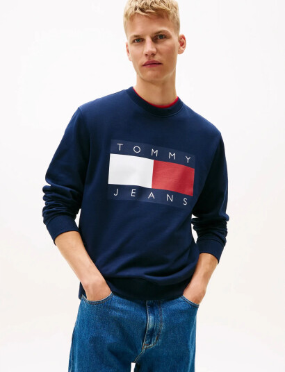 Tommy Jeans Tjm Reg Big Flag Cneck Ext - Navy - XXXL