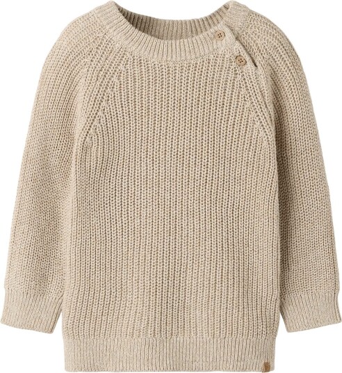 Lil"Atelier Nmmrokkos Ls Knit Lil   WHITE PEPPER   122 128