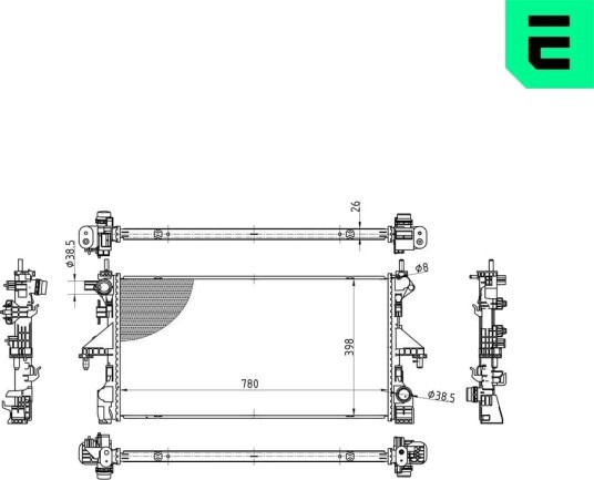 ERA 673006 Radiator motorkjøling ERA 673006 Radiator motorkjøling