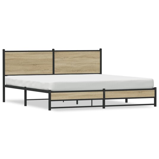 Sengeramme i metall uten madrass sonoma eik 183x213 cm 3301396
