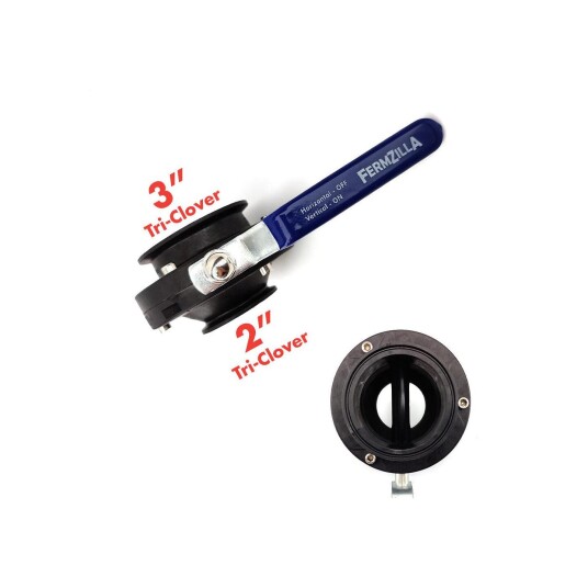 Butterfly Valve 2" x 3" Butterflyventil til f.eks FermZilla