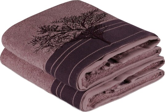 Hobby Håndkle 50x90 cm 2 pk Vinrød/Brun