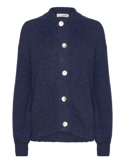 A View Patrisia Solid Knit Cardigan Navy M
