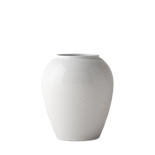 Rhombe Vase Hvit Porselen 25cm Rhombe Vase Hvit Porselen 25cm