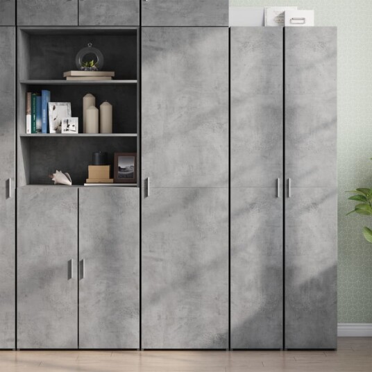 Hylle betonggrå 50x42,5x185 cm konstruert tre