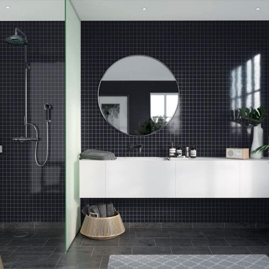 Baderomspanel Fibo 2124 M0303 Black Gloss Baderomspanel Fibo 2124 M0303 Black Gloss